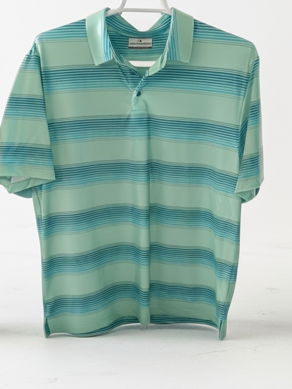 Grand Slam Mint Green Polo with Teal Stripes